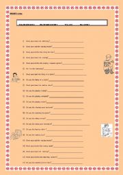 English Worksheet: What do you like doing?