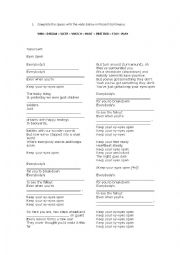 English Worksheet: Present Continuous Song Taylor Swift - Eyes Open