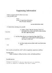 English Worksheet: Sequencing Information