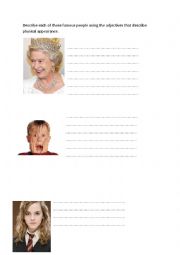 English Worksheet: PHYSICAL APPEARANCE