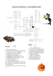 English Worksheet: Halloween Crossword