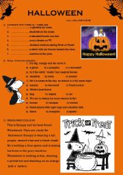 English Worksheet: halloween fun