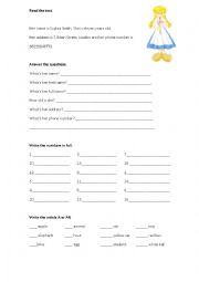 English Worksheet: 5th grade test - revision