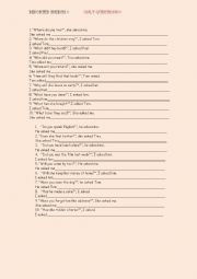 English Worksheet: reported speech!! 