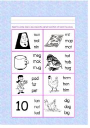 Reading Three-Letter Words Excercise