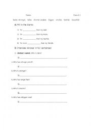 English Worksheet: I am faster than you