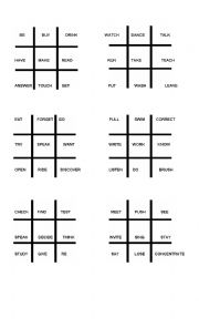 English Worksheet: TIC-TAC-TOE with Verbs