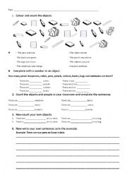 English Worksheet: Classroom objects