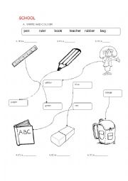 English Worksheet: SCHOOL OBJECTS