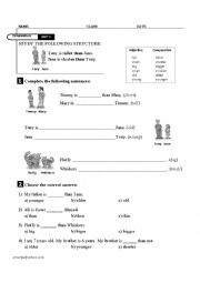 English Worksheet: Comparatives