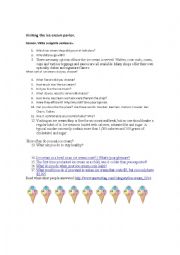 English Worksheet: Visiting the ice cream parlor.