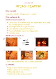 English Worksheet: How to make my own Jack oLantern