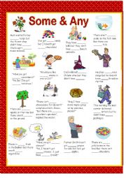 English Worksheet: Some & Any