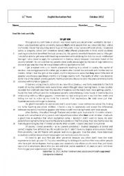 English Worksheet: Gap Year Test