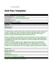 English Worksheet: Unit Plan Template  