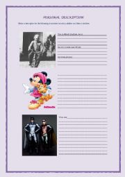English Worksheet: Personal Description