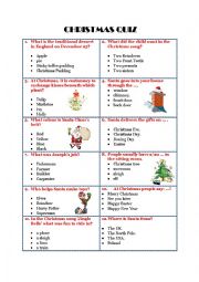 English Worksheet: Christmas Quiz