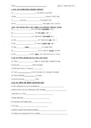 English Worksheet: present perfect vs. past simple, question tags