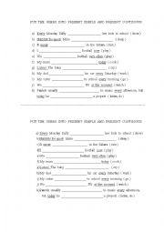 English Worksheet: present simple vs present continous