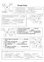 English Worksheet: phrasal verbs