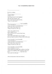 English Worksheet: BE PRESENT SONG