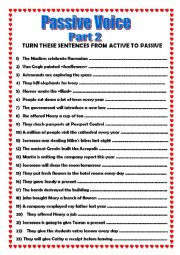 English Worksheet: Passive Voice (Part 2) with Key