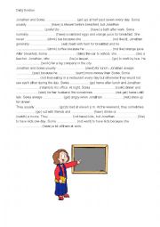 English Worksheet: Daily Routine, Present Simple
