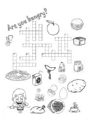 English Worksheet: are you hungry?