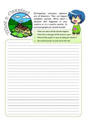 English Worksheet: describing a disaster