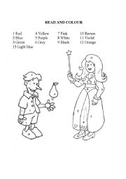 English Worksheet: Read and colour Pinocchio