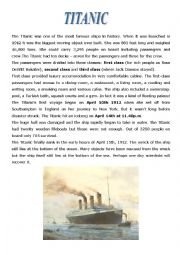 English Worksheet: The Titanic