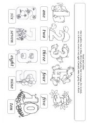 English Worksheet: Numbers 1-10