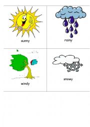 English Worksheet: The weather - flashcards