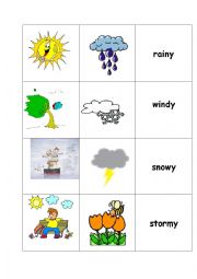 English Worksheet: The weather - memory game