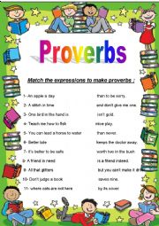English Worksheet: proverbs 