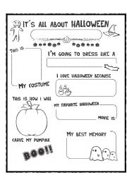 English Worksheet: Its all about halloween