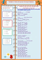 English Worksheet: WHEN WE STAND TOGETHER - SONG BY NICKELBACK