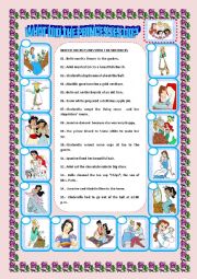 English Worksheet: Worksheet What did the princesses do?