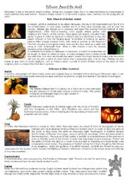 English Worksheet: Halloween Around the World