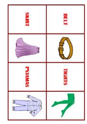 CLOTHES FLASHCARDS / MEMORY GAME (Part 1 of 3)