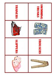 English Worksheet: CLOTHES FLASHCARDS / MEMORY GAME (Part 3 of 3)