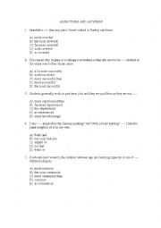 English Worksheet: Adjectives & Adverbs Test