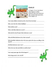 English Worksheet: holes chapter 26 differentiated resource
