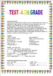 English Worksheet: Time , Some ,Any , A or An ,Plural form of the nouns