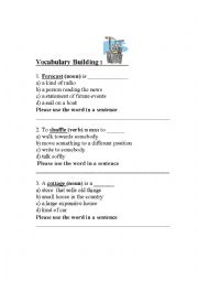 Vocabulary Building - 4 Exercises - Introductory Activity