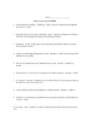 English Worksheet: wEATHERING AND EROSION TEST