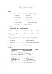 English Worksheet: EXAM