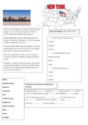 English Worksheet: NEW YORK