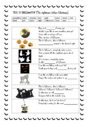 English Worksheet: This is Halloween (Song: The nightmare before Christmas)