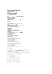 English Worksheet: Song activity - Paradise - Coldplay